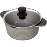 Кастрюля THERMOS TFP-W24 DBR 24 см 4.0L из алюминиевого сплава со стеклянной крышкой 750010